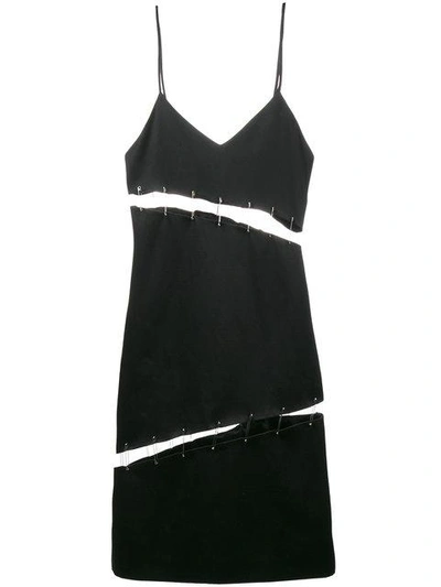 Shop Beau Souci Camisole-seidenkleid Mit Sicherheitsnadeln In Black