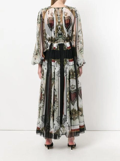 Shop Dolce & Gabbana Draped Printed Dress In Multicolour