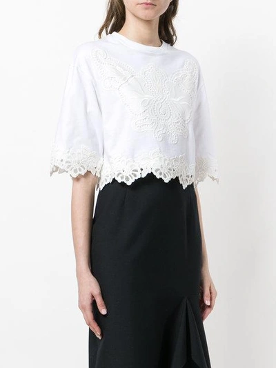 Shop Fausto Puglisi Floral Lace T In White