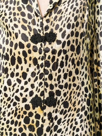 Shop De La Vali Leopard Print Mini Dress - Yellow