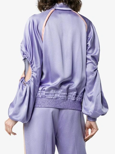 Shop Peter Pilotto Silk Contrast Cady Jacket In Purple