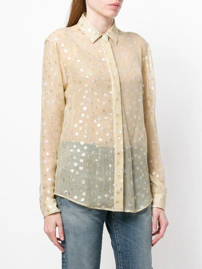 Shop Saint Laurent Fil Coupé Georgette Shirt In Neutrals