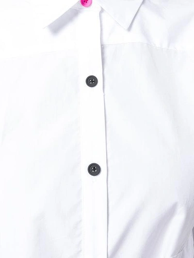 Shop Eudon Choi Contrast-cuff Fitted Shirt - White