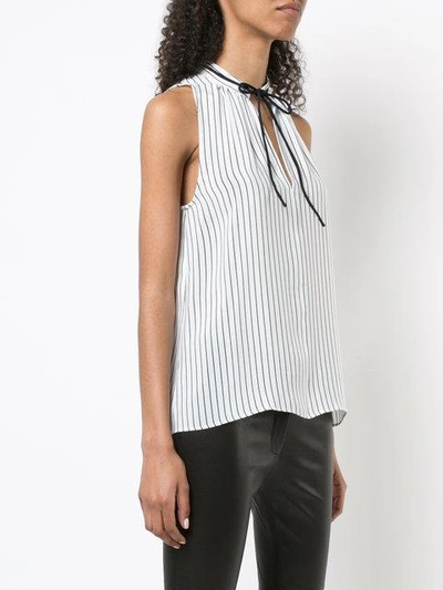 Shop Derek Lam Sonia Striped Sleeveless Blouse In White