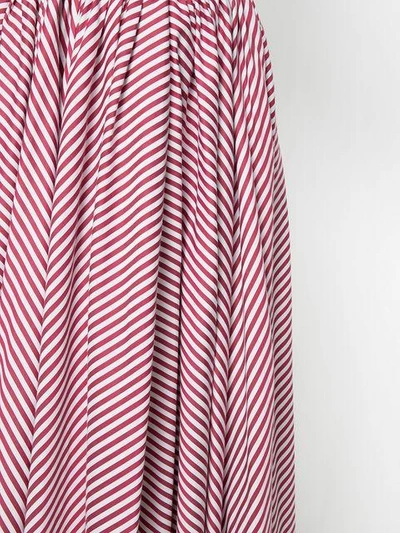 Shop Antonio Marras Striped Gathered Midi Skirt - Pink