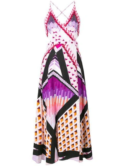 Shop Temperley London Sunrise Midi Dress - Pink & Purple