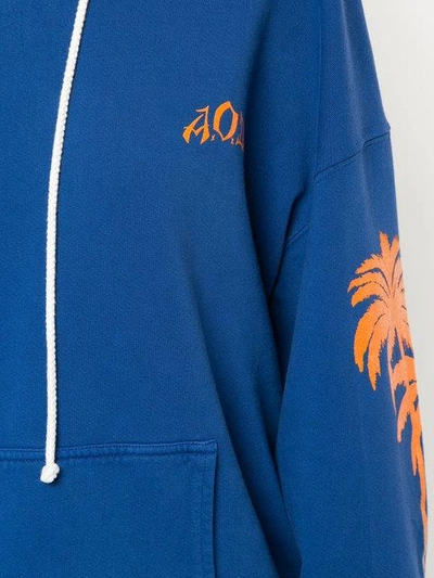palm tree embroidered hoodie