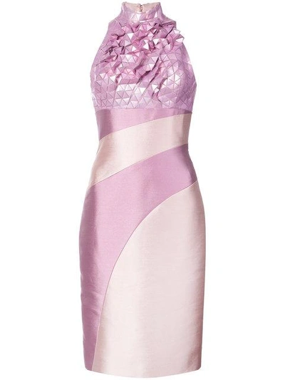 Shop Rubin Singer Pleated Effect Fitted Dress - Pink