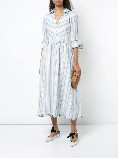 Shop Gül Hürgel Striped Shirt Dress In Blue