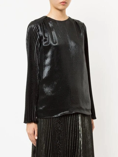 Shop Christopher Kane Pleated Sleeve Top In Black