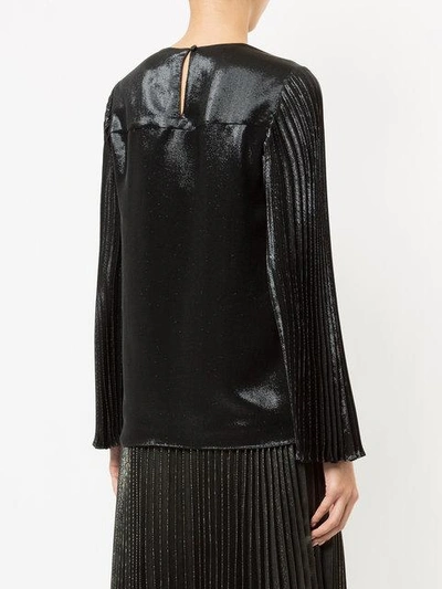 Shop Christopher Kane Pleated Sleeve Top In Black