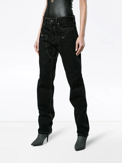 Shop Y/project High Waisted Jeans With Chaps In Black