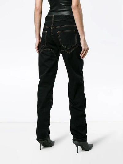 Shop Y/project High Waisted Jeans With Chaps In Black