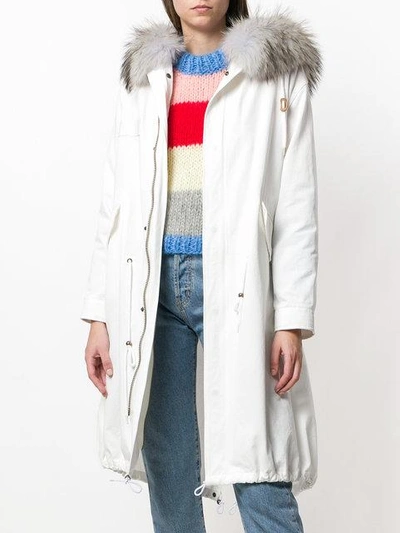 Shop Liska Fur Trim Parka - White