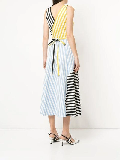 Shop Anna October Striped Patchwork Dress In Multicolour