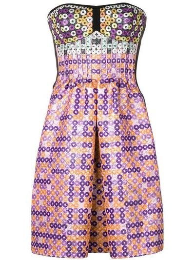Shop Mary Katrantzou Geometric Print Bustier Dress In Multicolour