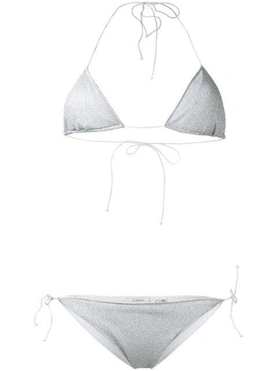 Shop Oseree Lumiere Bikini Set In Grey