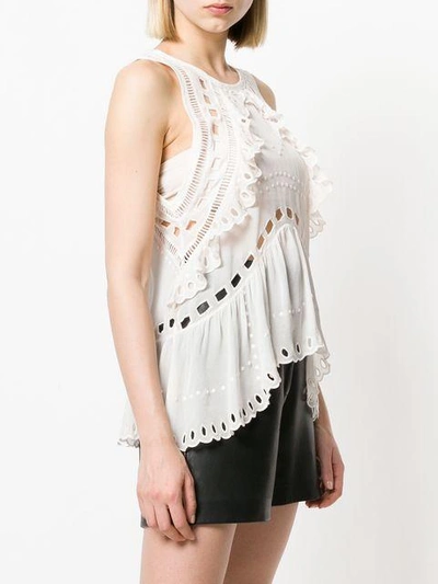 Shop Iro Flared Perforated Blouse In Neutrals