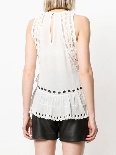 Shop Iro Flared Perforated Blouse In Neutrals