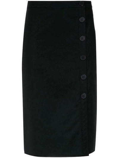 Shop Andrea Marques Buttoned Straight Skirt - Preto