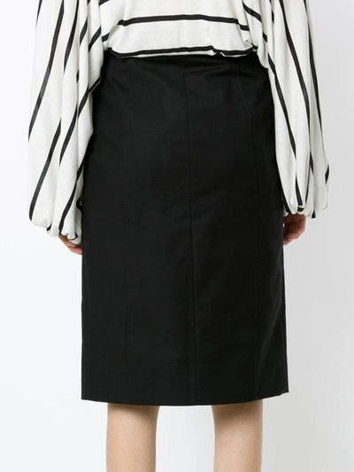 Shop Andrea Marques Buttoned Straight Skirt - Preto
