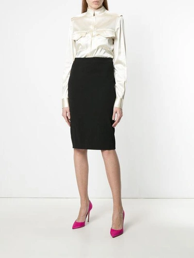Shop Tom Ford Satin Blouse In White