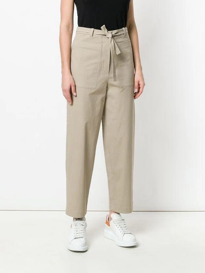 Shop Sara Lanzi Oversize Tapered Trousers In Nude & Neutrals