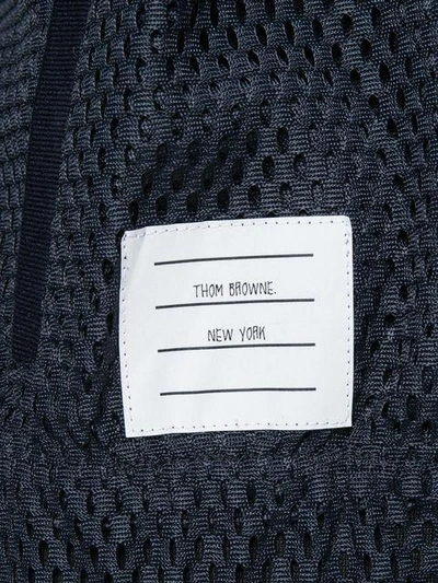 Shop Thom Browne Bomber With Center Back Red White And Blue Stripe In Heavy Athletic Mesh