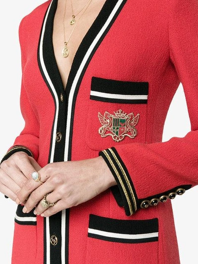 Shop Gucci Wool Sablé Military Jacket In Red