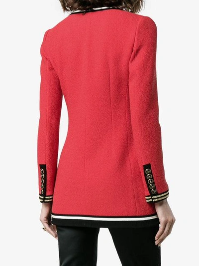 Shop Gucci Wool Sablé Military Jacket In Red