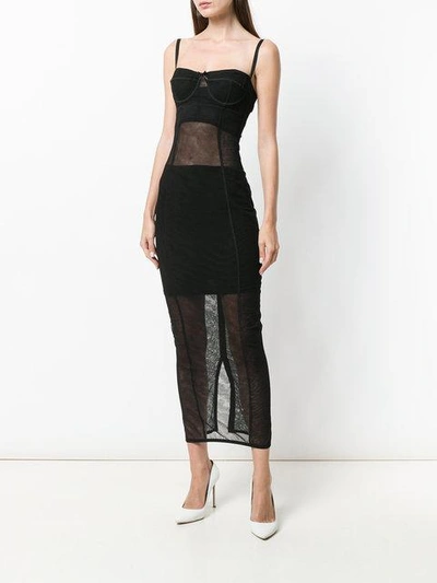 Shop Dolce & Gabbana Sheer Mesh Dress In Black