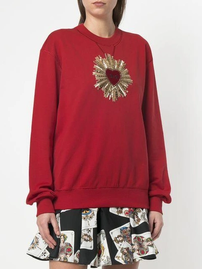 Shop Dolce & Gabbana Sacred Heart Sweatshirt In Red
