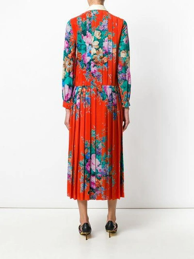 Shop Gucci Floral Print Dress - Multicolour