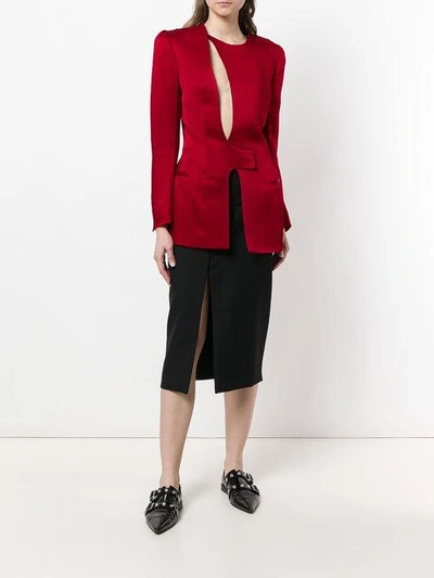 Shop Haider Ackermann Cut Out Detail Fitted Blazer In Red