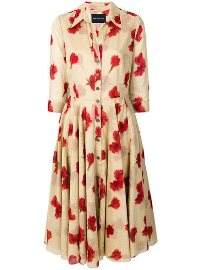 Shop Samantha Sung Floral Printed Flared Dress - Neutrals
