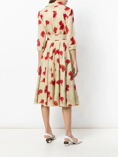 Shop Samantha Sung Floral Printed Flared Dress - Neutrals