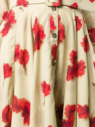 Shop Samantha Sung Floral Printed Flared Dress - Neutrals
