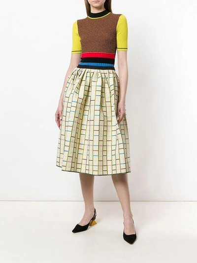 Shop Antonio Marras Patterned Full Midi Skirt In Neutrals