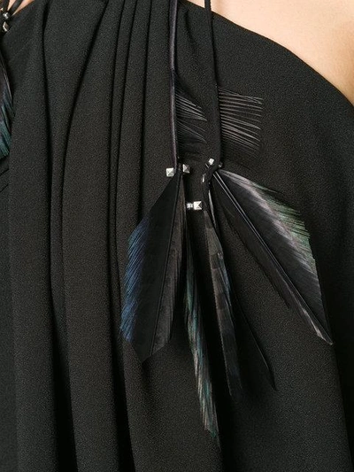 Shop Saint Laurent Draped Halter Mini Dress In Black
