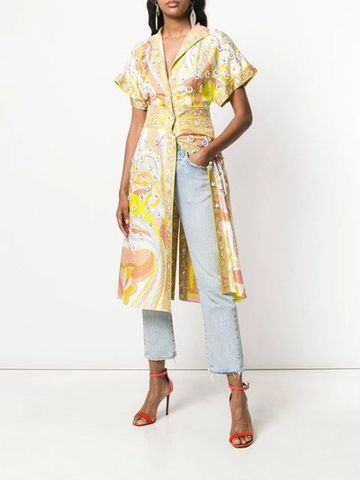 Shop Emilio Pucci Embellished Printed Midi Shirt Dress In Multicolour