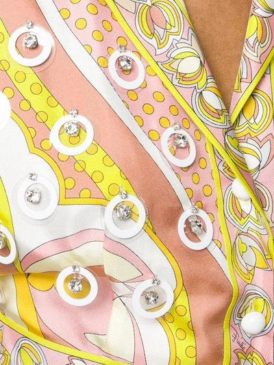 Shop Emilio Pucci Embellished Printed Midi Shirt Dress In Multicolour