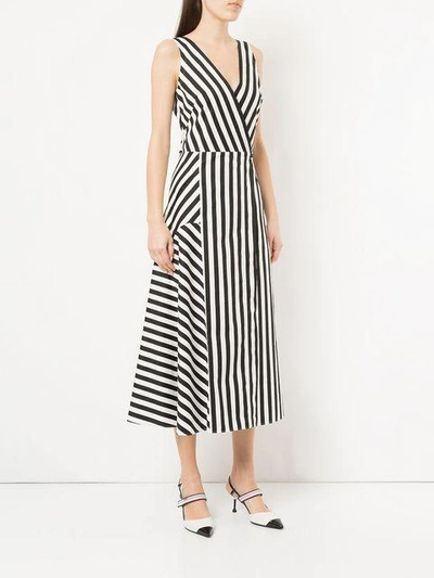 Shop Anna October Striped Midi Dress In Black