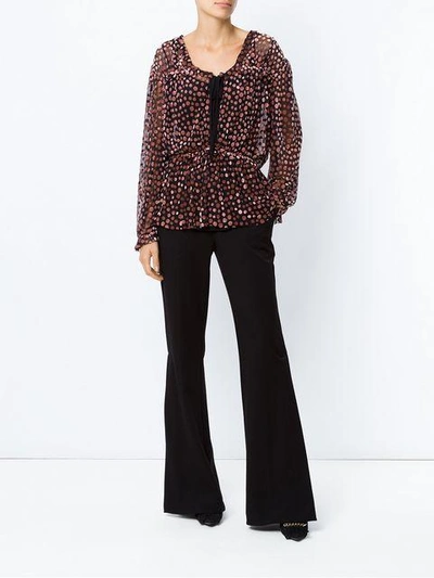 Shop Alcaçuz Celina Polka Dot Blouse In Black