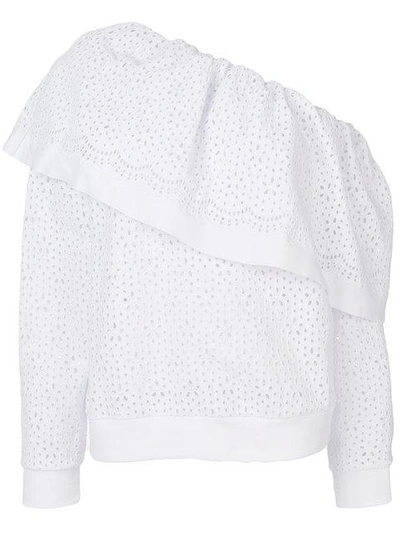 Shop Msgm Broderie Anglaise One In White