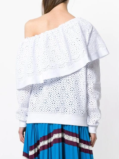 Shop Msgm Broderie Anglaise One In White