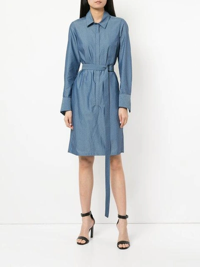 Shop Strateas Carlucci Hybrid Striped Shirt Dress In Blue