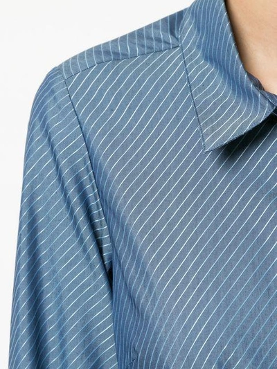 Shop Strateas Carlucci Hybrid Striped Shirt Dress In Blue