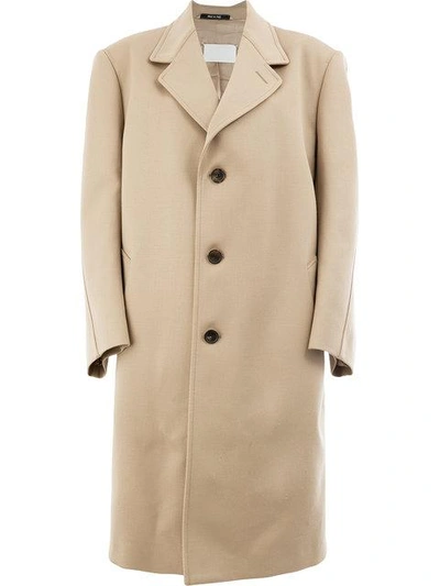 Shop Maison Margiela Oversized Buttoned Coat In 124 Beige