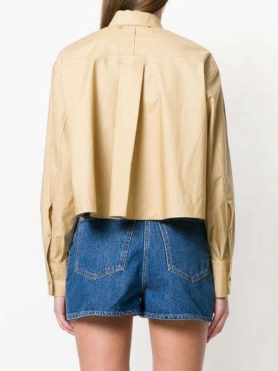 Shop Carven Cropped Flared Shirt - Neutrals