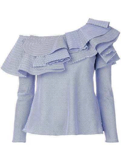 asymmetric ruffle blouse